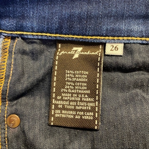7 For All Mankind Women’s Size 26 Blue Jeans - Picture 2 of 7